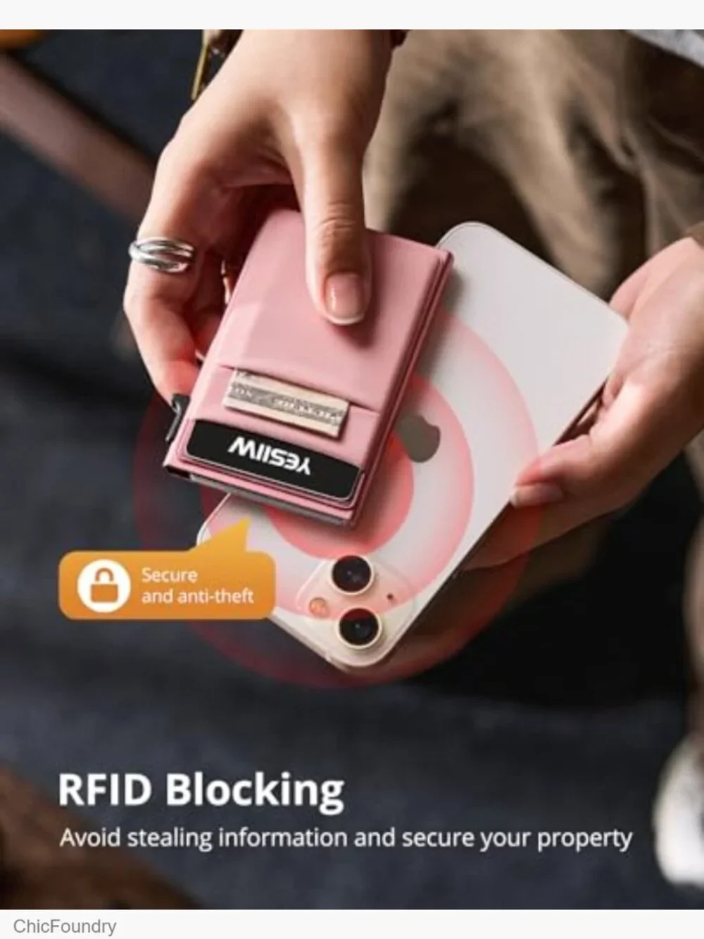 RFID Blocking Slim Minimalist Metal Wallet with Money Pocket Pop Up Card Holder